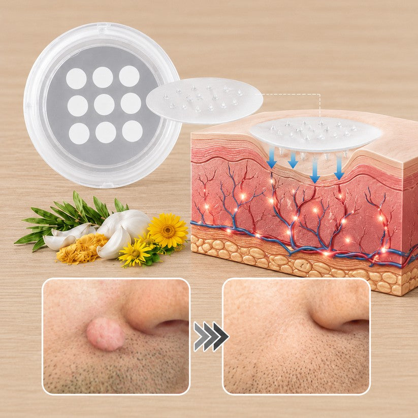 ✨ PuraCure® 2 az 1-ben mikrotűs és hidrokolloid tapasz🍀 | Kiálló anyajegyek, aknék, lapos szemölcsök és bőrnövedékek eltávolítására | Segít csökkenteni a ráncokat, hegeket és bőrhibákat | Láthatatlan tapasz az arcra és testre