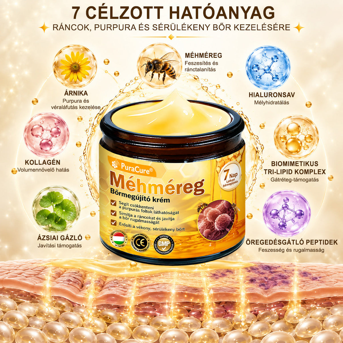 🍂 PuraCure® MÉHMÉREG Bőrmegújító krém (👨‍⚕‍CE Tanúsítvány)👍✅