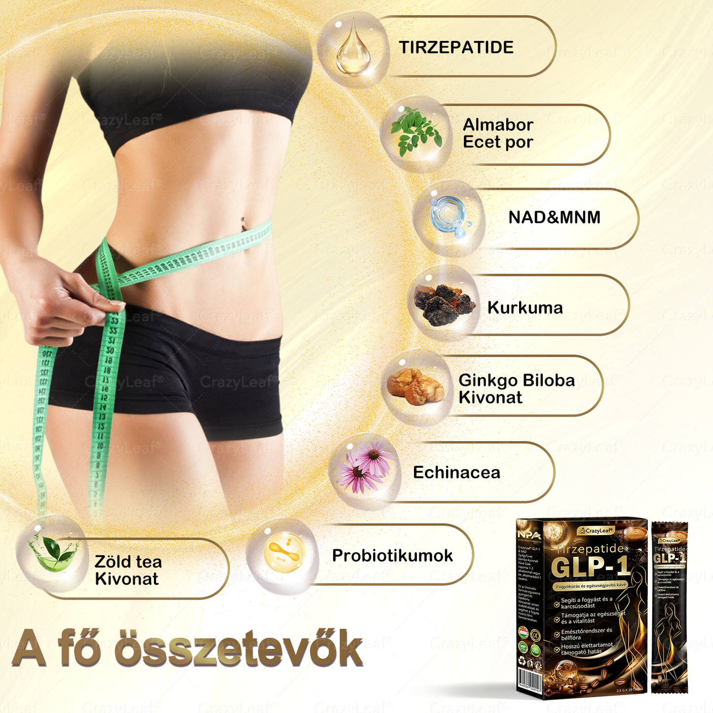 Mayo Klinikajavasolt | Hivatalos Bolt | CrazyLeaf® GLP-1 & NAD Gyógyfüves Gomba Azonnali Kávé – Természetes Zsírégető, Öregedésgátló, Bélflóra Egészség & Probiotikumok Növelése