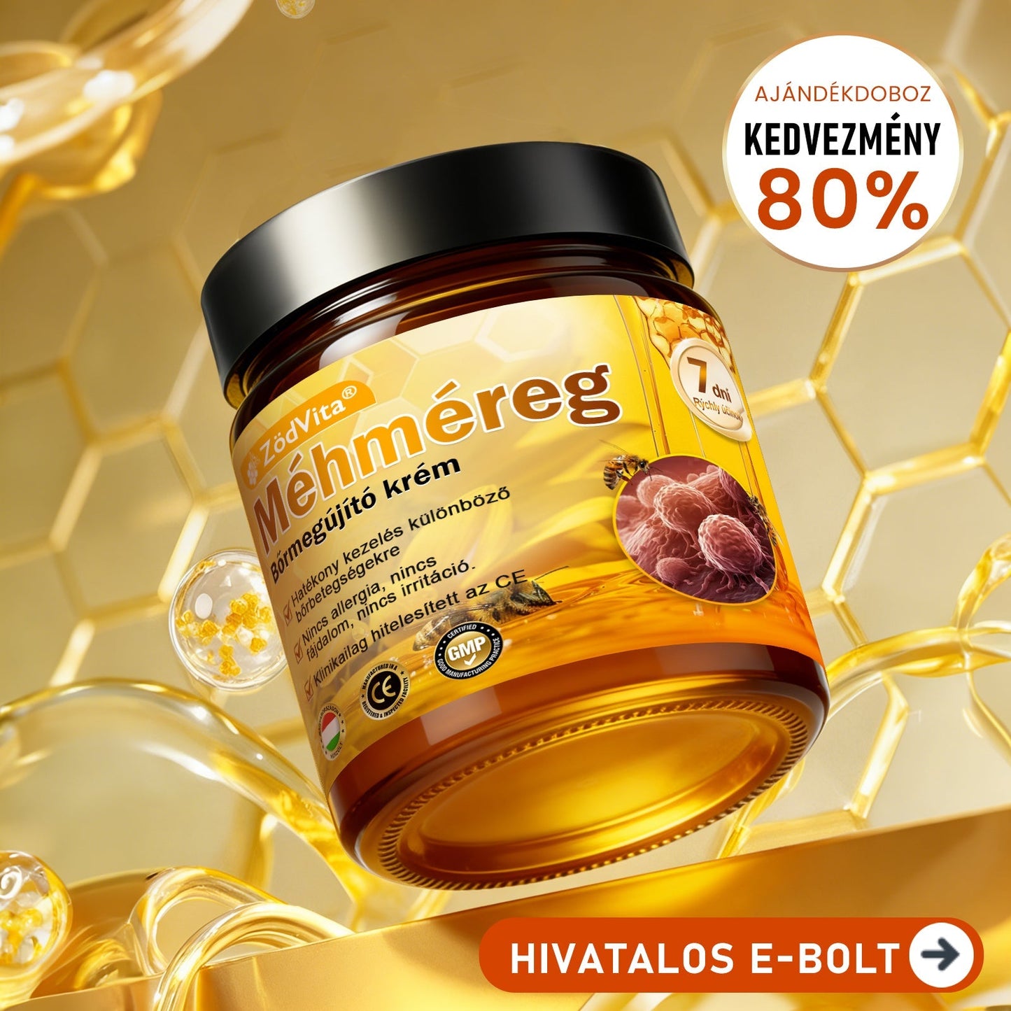 🐝🌸 Bőrgyógyász ajánlása ✨ ZödVita® Méhméreg Bőr Helyreállító Krém 🔥 Magyar fejlesztés, magyarországi gyártás és szállítás