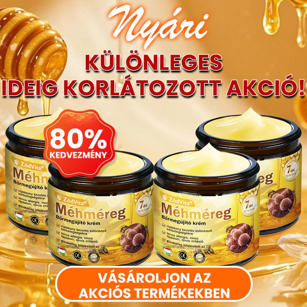 🐝🌿 ZödVita® Méhméreg Bőr Helyreállító Krém (👨‍⚕‍CE Tanúsítvány)👍✅